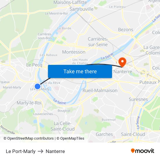 Le Port-Marly to Nanterre map