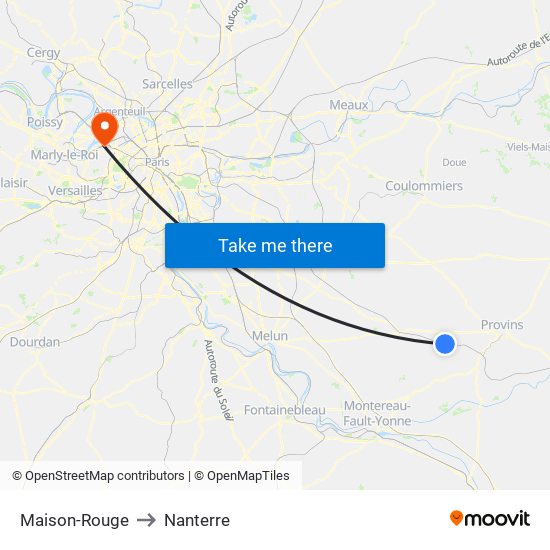 Maison-Rouge to Nanterre map