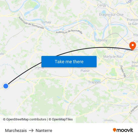 Marchezais to Nanterre map