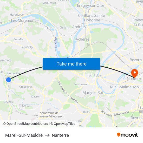 Mareil-Sur-Mauldre to Nanterre map