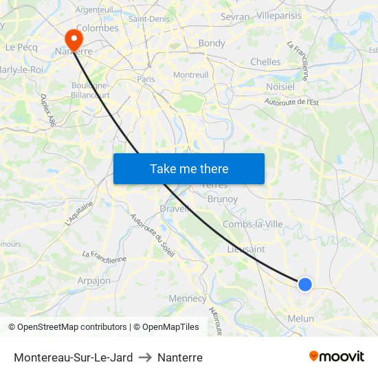 Montereau-Sur-Le-Jard to Nanterre map