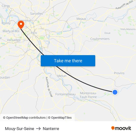 Mouy-Sur-Seine to Nanterre map