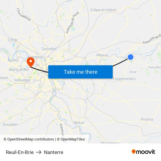 Reuil-En-Brie to Nanterre map