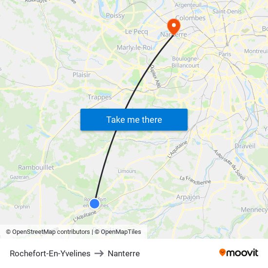 Rochefort-En-Yvelines to Nanterre map