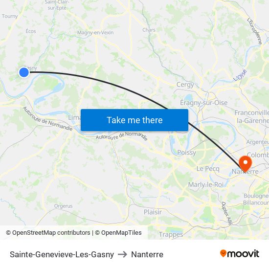 Sainte-Genevieve-Les-Gasny to Nanterre map