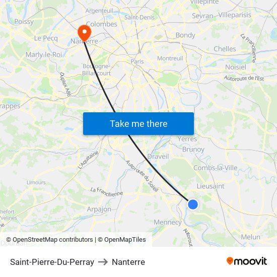Saint-Pierre-Du-Perray to Nanterre map