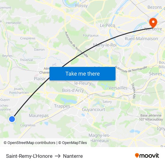 Saint-Remy-L'Honore to Nanterre map