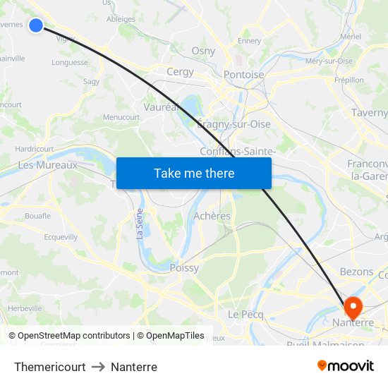 Themericourt to Nanterre map