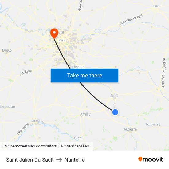 Saint-Julien-Du-Sault to Nanterre map