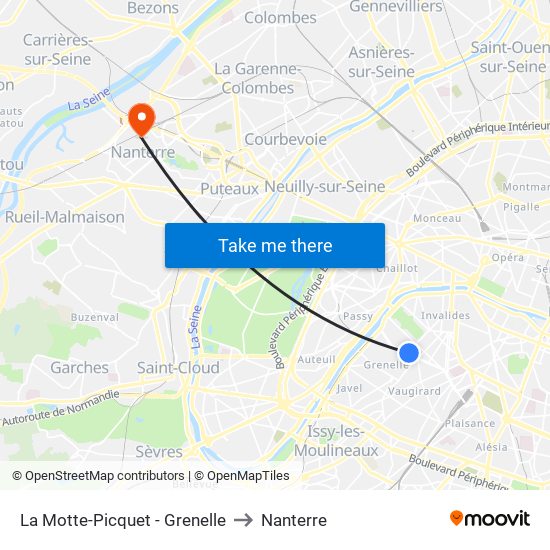 La Motte-Picquet - Grenelle to Nanterre map