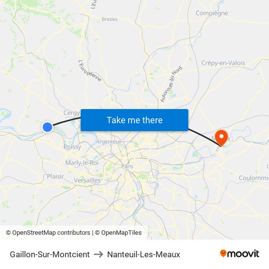 Gaillon-Sur-Montcient to Nanteuil-Les-Meaux map