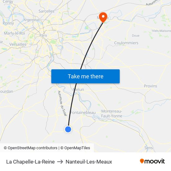 La Chapelle-La-Reine to Nanteuil-Les-Meaux map