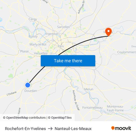 Rochefort-En-Yvelines to Nanteuil-Les-Meaux map