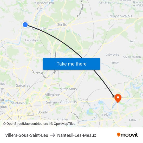 Villers-Sous-Saint-Leu to Nanteuil-Les-Meaux map