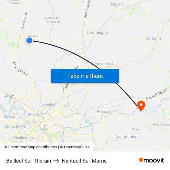 Bailleul-Sur-Therain to Nanteuil-Sur-Marne map