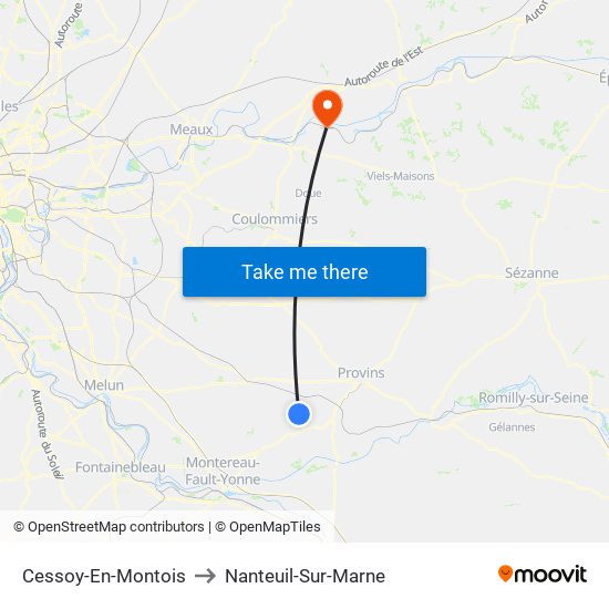Cessoy-En-Montois to Nanteuil-Sur-Marne map
