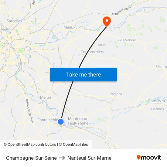 Champagne-Sur-Seine to Nanteuil-Sur-Marne map