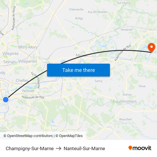 Champigny-Sur-Marne to Nanteuil-Sur-Marne map