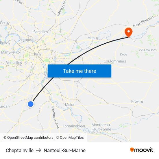 Cheptainville to Nanteuil-Sur-Marne map
