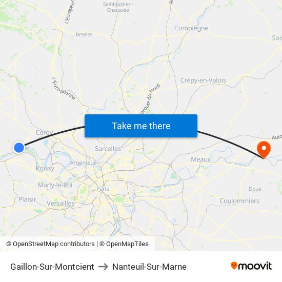 Gaillon-Sur-Montcient to Nanteuil-Sur-Marne map