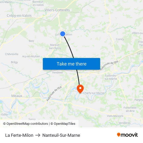 La Ferte-Milon to Nanteuil-Sur-Marne map