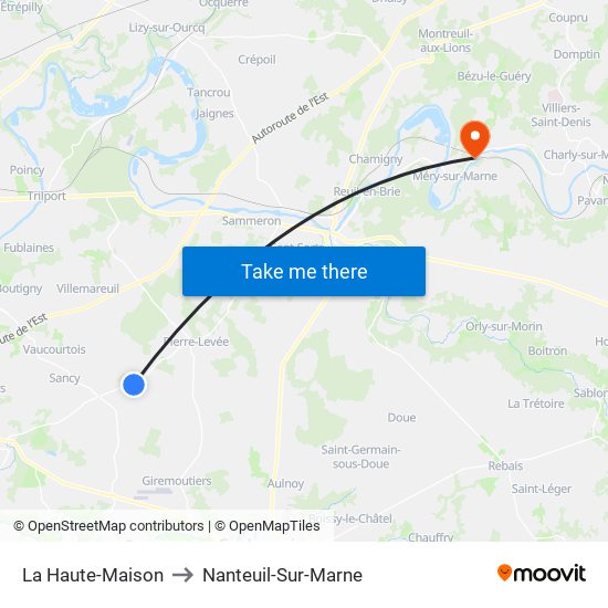 La Haute-Maison to Nanteuil-Sur-Marne map