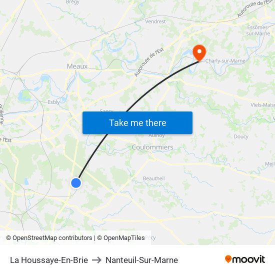 La Houssaye-En-Brie to Nanteuil-Sur-Marne map