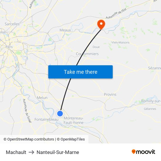 Machault to Nanteuil-Sur-Marne map