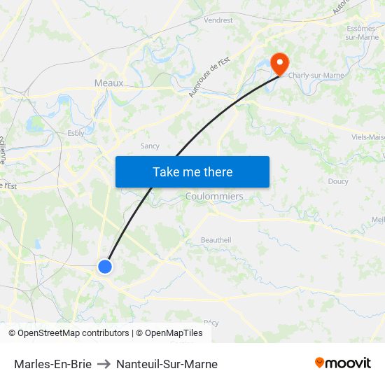 Marles-En-Brie to Nanteuil-Sur-Marne map
