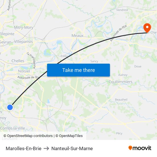 Marolles-En-Brie to Nanteuil-Sur-Marne map