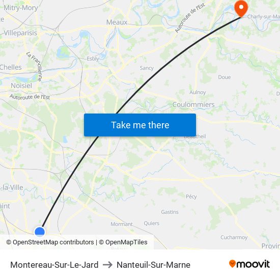 Montereau-Sur-Le-Jard to Nanteuil-Sur-Marne map
