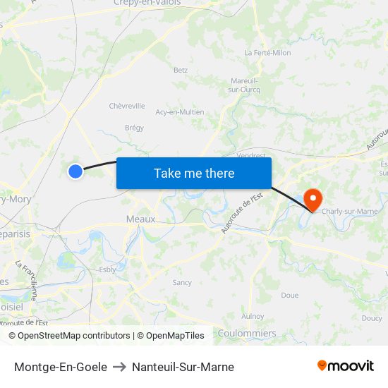 Montge-En-Goele to Nanteuil-Sur-Marne map