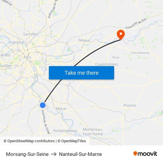 Morsang-Sur-Seine to Nanteuil-Sur-Marne map