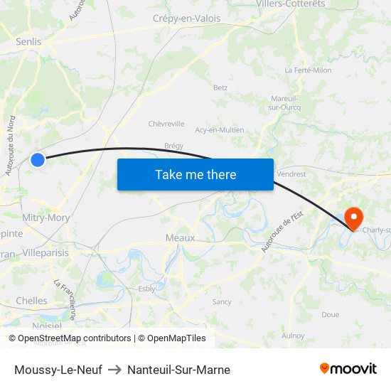 Moussy-Le-Neuf to Nanteuil-Sur-Marne map