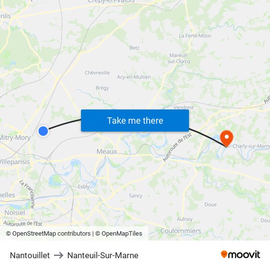 Nantouillet to Nanteuil-Sur-Marne map