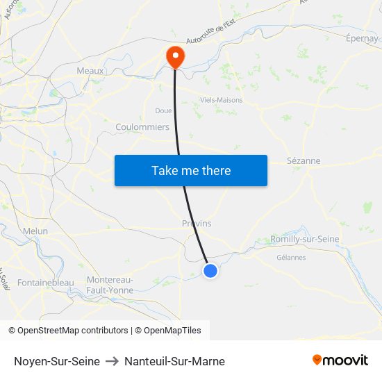 Noyen-Sur-Seine to Nanteuil-Sur-Marne map