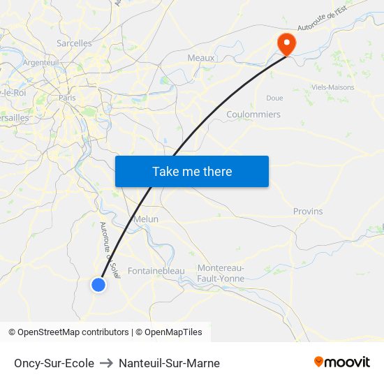 Oncy-Sur-Ecole to Nanteuil-Sur-Marne map