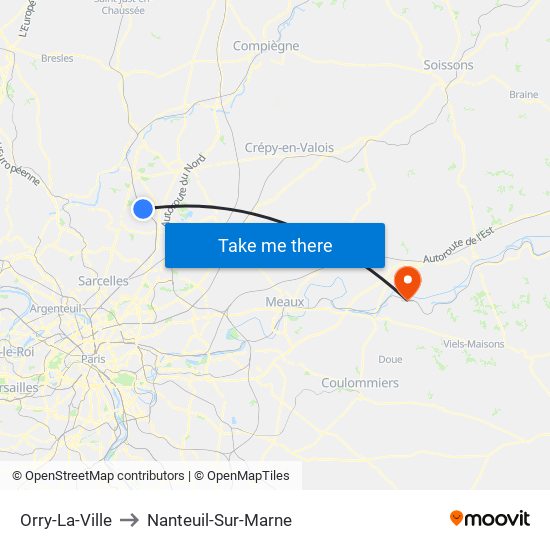 Orry-La-Ville to Nanteuil-Sur-Marne map