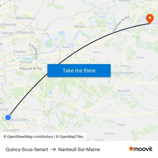 Quincy-Sous-Senart to Nanteuil-Sur-Marne map