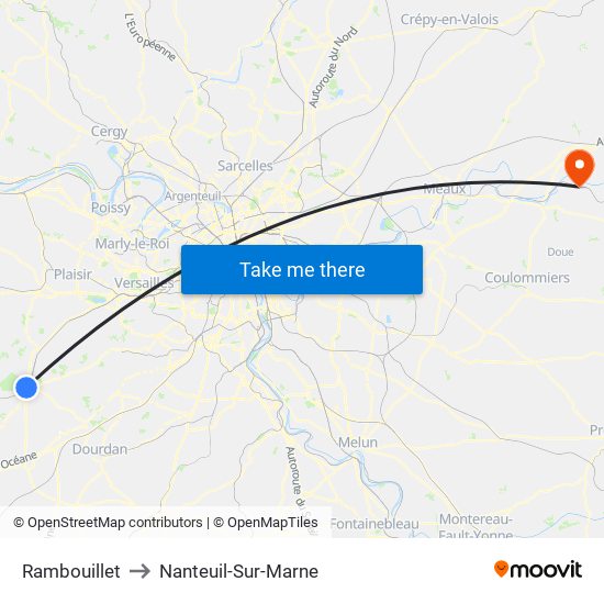Rambouillet to Nanteuil-Sur-Marne map