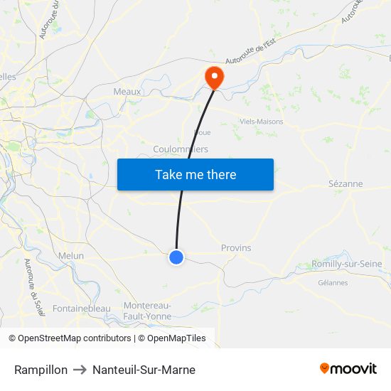 Rampillon to Nanteuil-Sur-Marne map