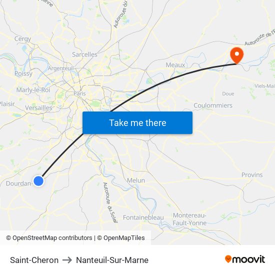 Saint-Cheron to Nanteuil-Sur-Marne map