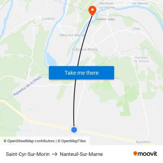 Saint-Cyr-Sur-Morin to Nanteuil-Sur-Marne map