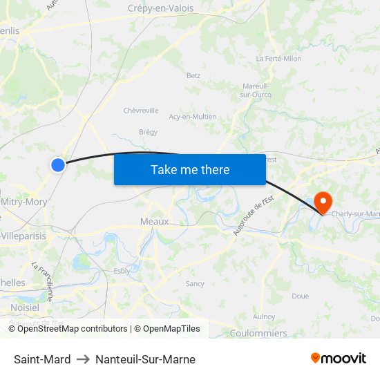 Saint-Mard to Nanteuil-Sur-Marne map
