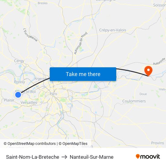 Saint-Nom-La-Breteche to Nanteuil-Sur-Marne map