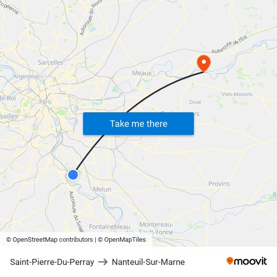 Saint-Pierre-Du-Perray to Nanteuil-Sur-Marne map