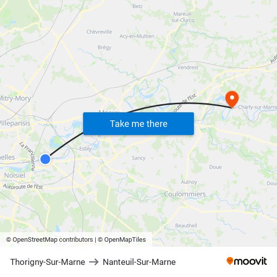 Thorigny-Sur-Marne to Nanteuil-Sur-Marne map