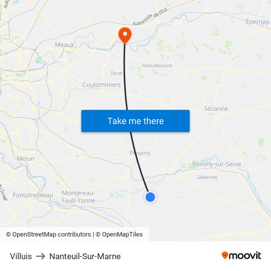 Villuis to Nanteuil-Sur-Marne map