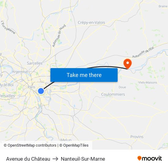 Avenue du Château to Nanteuil-Sur-Marne map