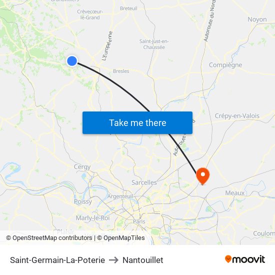 Saint-Germain-La-Poterie to Nantouillet map